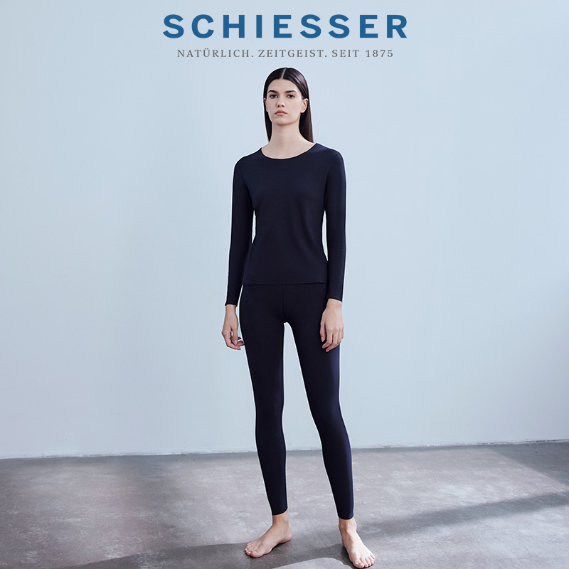 SCHIESSER舒雅女士120S长绒棉随型裁无痕秋衣秋裤保暖内衣套装