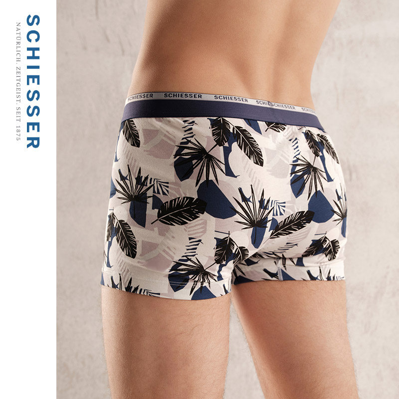 SCHIESSER舒雅25年新品男士舒美棉印花透气大码中腰平角内裤,淘宝优惠券,粉丝福利购,淘宝优惠卷