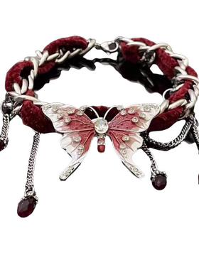 蝴蝶珍珠项链女锁骨链小众高级感