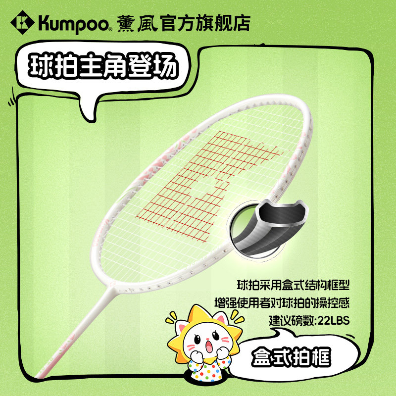 【猫太子联名款】薰风新款羽毛球拍超轻耐打双拍熏风大礼包M1674