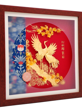 松龄鹤寿金箔送爷爷奶奶祝寿礼品