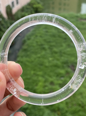 天然细圆条白水晶现货水晶手镯