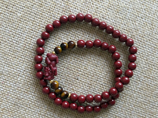 朱砂貔貅双圈双圈手链