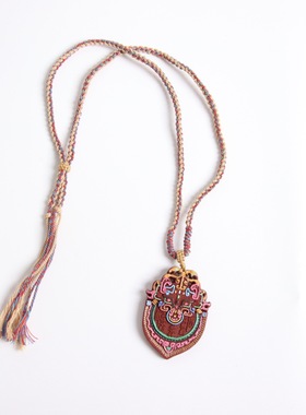 非遗传承合香山鬼花钱汽车手吊坠书包包挂坠花蕊彩绘山鬼牌鼻炎