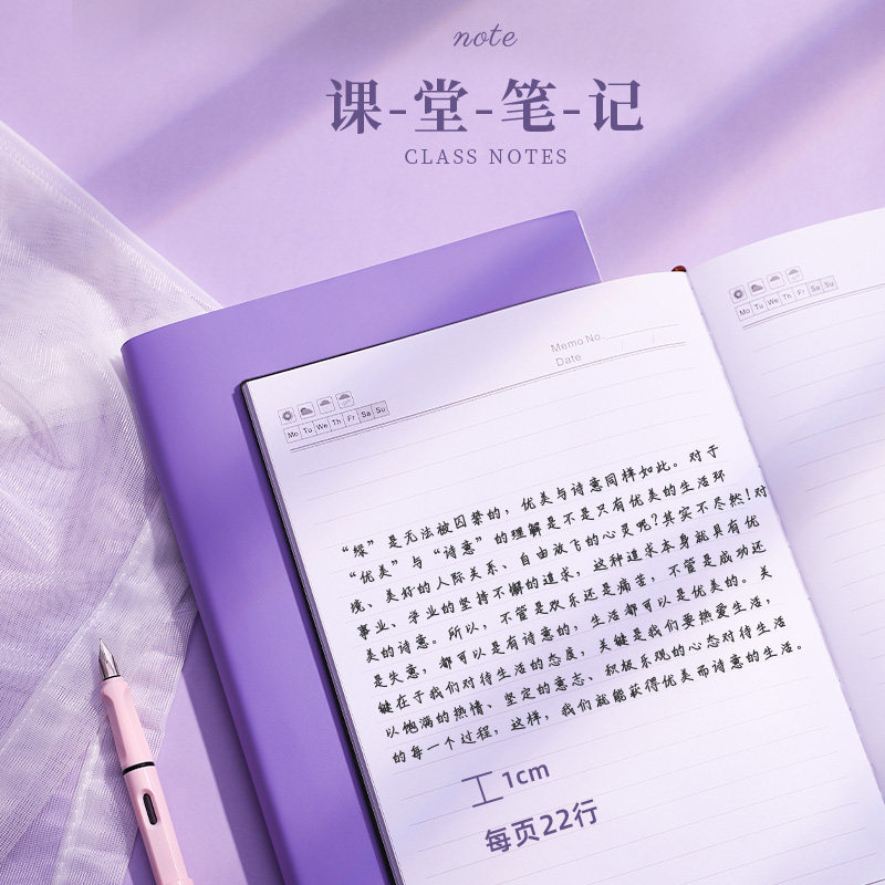 大号B5加厚2024新款高颜值笔记本子软皮面读书会议记录本简约ins风摘抄本大学生日记本定制记事本手账本本子