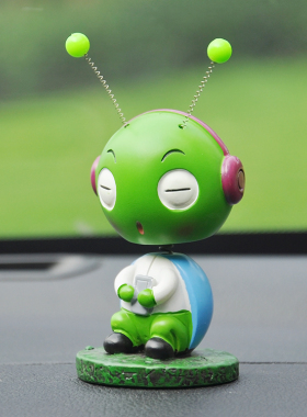 彩绘可爱风卡通汽车桌上摇头公仔