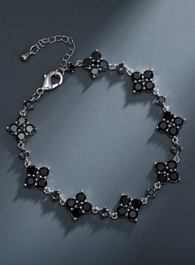 满钻重工四叶草手链女款轻奢闪锆