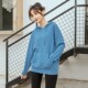 Autumn and winter cashmere pure -colored hooded loose sweater, Korean version of the tide brand couple clothing sweater, men's port wind sweater