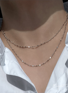 S925纯银小蝴蝶链无穷8字链项链