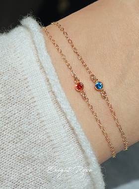 EnightRose/14K包金彩钻锆石手链