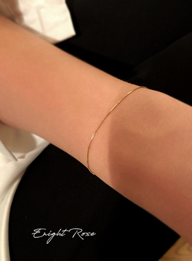 万能可串珠！14K包金女盒子手链