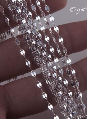 波光粼粼925纯银嘴唇项链锁骨链