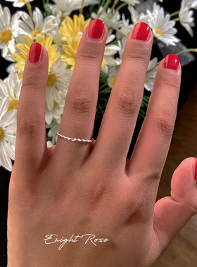 美哭水波链条随形戒指纯银