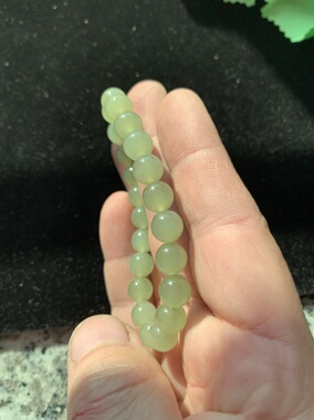 天然和田玉晴水手串妈妈百搭女士单圈轻奢玉手串