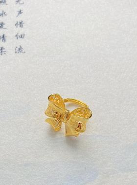 言德珠宝蝴蝶戒指言德金包银NGTC证书·深检证书