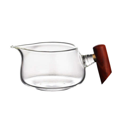 木把玻璃公道杯侧把公杯分茶器加厚茶海耐高温功夫茶具 - 图3