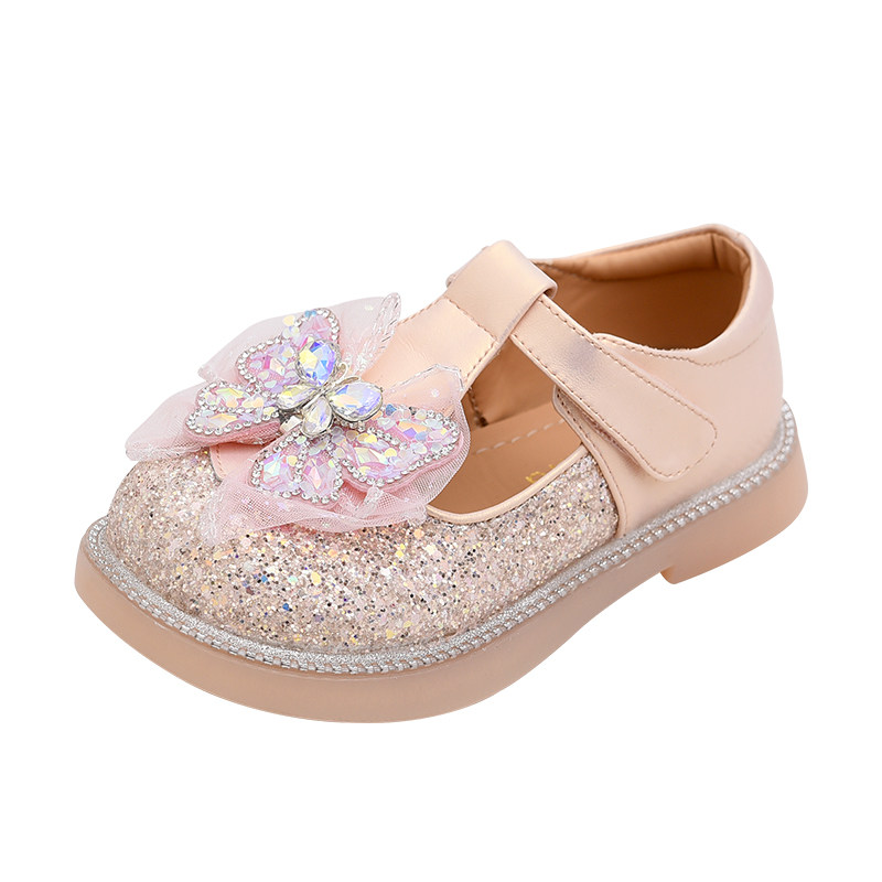女童公主鞋水晶鞋儿童皮鞋水钻蝴蝶结单鞋2025春秋新款小女孩鞋子,淘宝优惠券,粉丝福利购,淘宝优惠卷