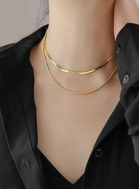 欧美蛇骨链女复古双层百搭蛇骨链