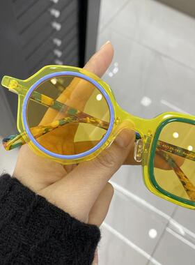 板材一方一圆复古个性太阳眼镜
