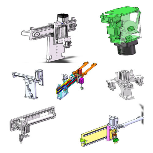 10种自动化机械取放料上下搬运组装机构3D图自动机械图纸设计素材 - 图3