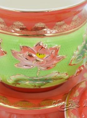 栖真安福 陶瓷供杯 1号/5号上品莲花珐琅瓷供水杯 圣水杯 净水杯