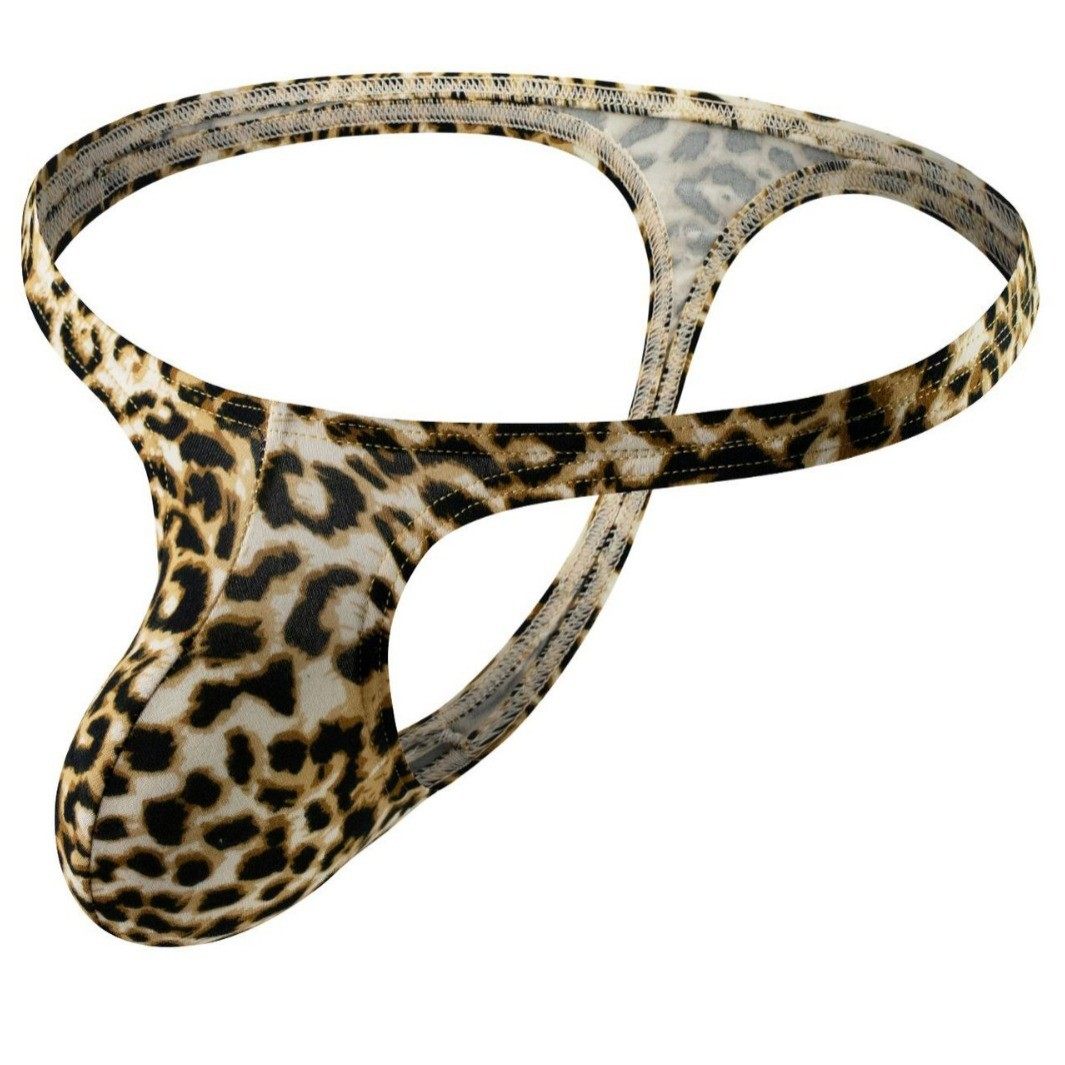 男士性感豹纹丁字裤 男生低腰纯欲风单丁内裤情趣纯棉透气三角T裤,淘宝优惠券,粉丝福利购,淘宝优惠卷