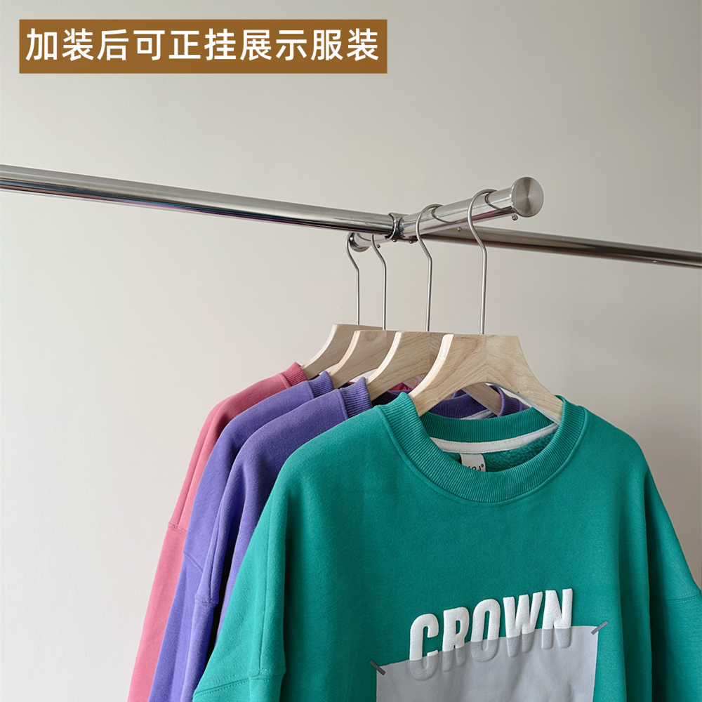 服装店25圆正挂杆侧挂杠加装不锈钢双头十字前后挂衣杆正展示配件 - 图0