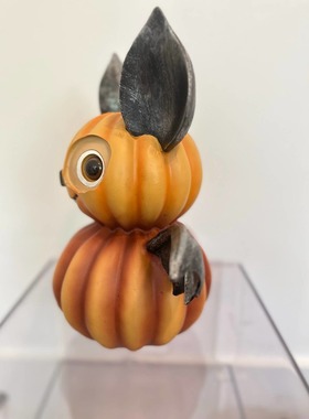 新款万圣节恐怖蝙蝠南瓜摆件 万圣节树脂工艺品万圣节装饰摆件