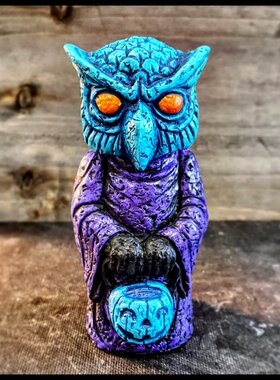 午夜仪式树脂摆件跨境独立站新万圣节恐怖侏儒骷髅头南瓜笑脸摆件