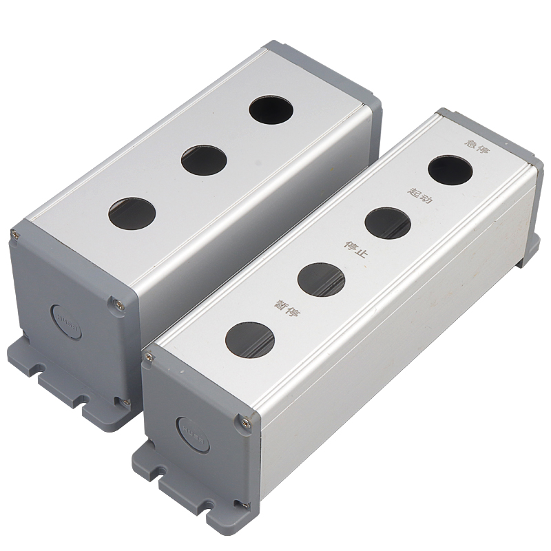 订制金属按钮开关控制盒1/2/3/4/5/6孔带耳电源接线盒铝合金材质 - 图3