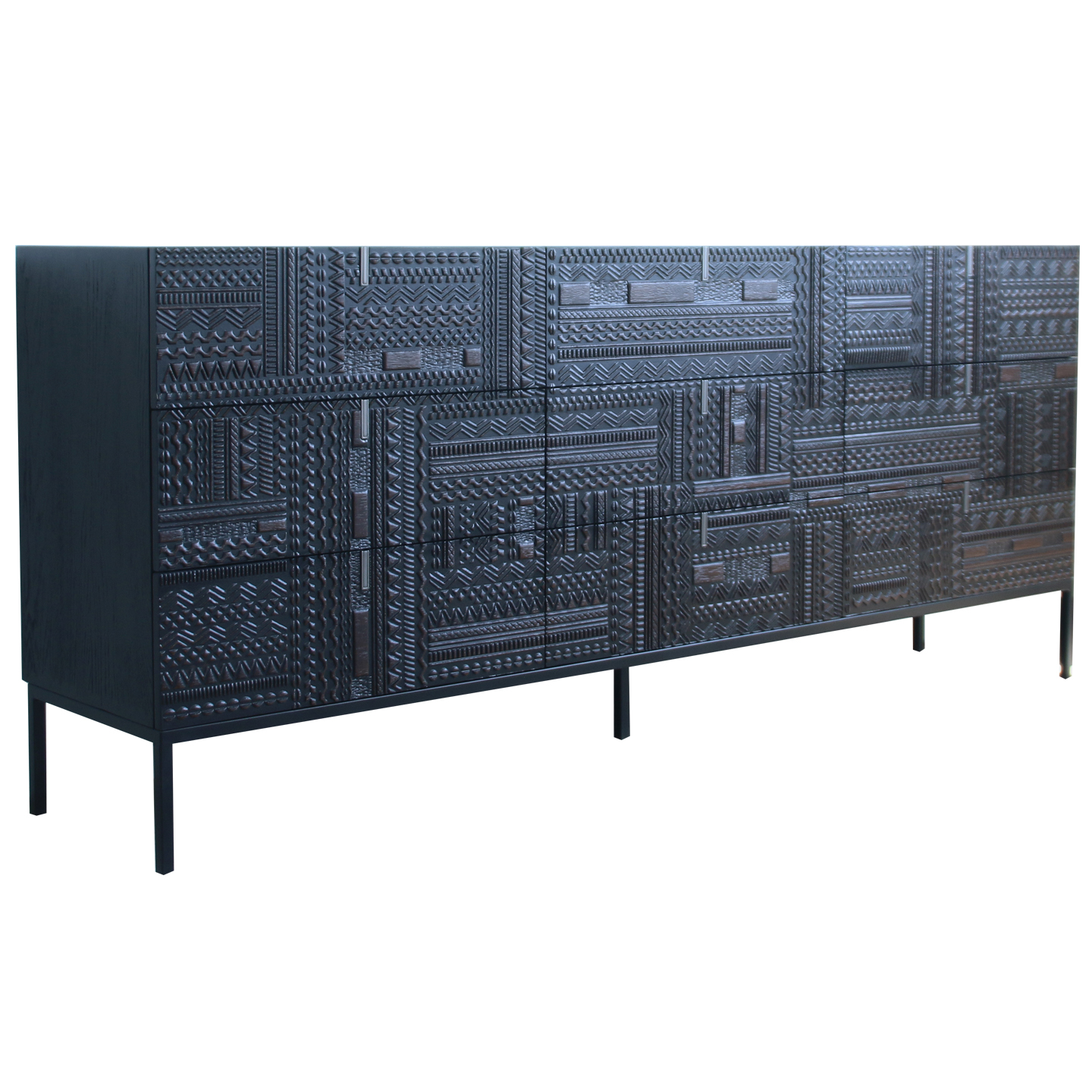 北欧表情比利时柚木电视柜餐边柜客厅实木九斗柜中古风橡木玄关柜 - 图3