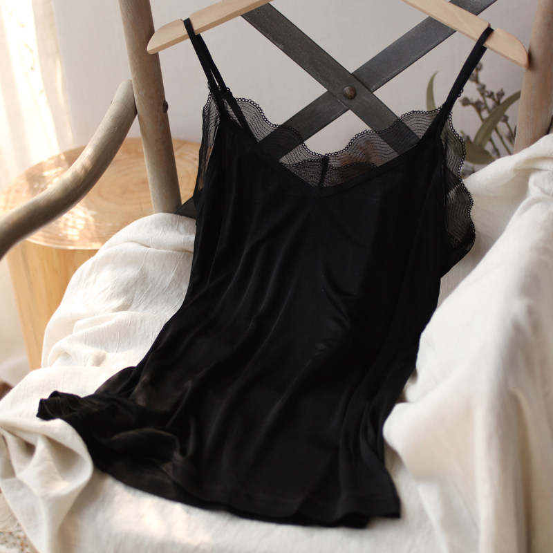 滋润肌肤桑蚕丝吊带衫春夏薄打底衫女背心 弹力针织真丝蕾丝花边,淘宝优惠券,粉丝福利购,淘宝优惠卷