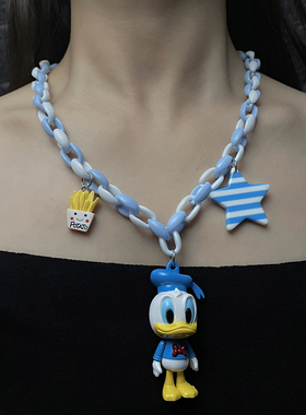 卡通立体唐老鸭休闲项链配饰