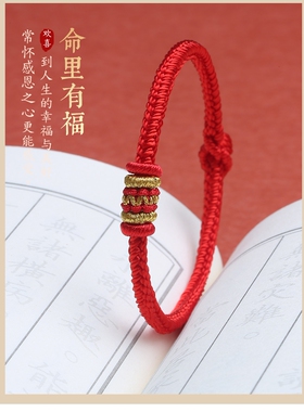 新款本命年男女生黑色手绳编织绳成品平安幸运红绳男朋友情侣手绳