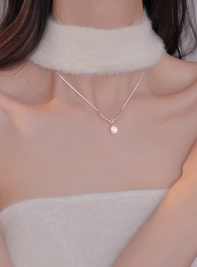 Z小姐999纯银绳结珠珠项链女