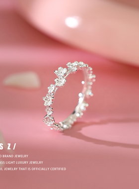 Z小姐999足银繁花戒指男女