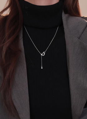 Z小姐925纯银环环相扣流苏锁骨链