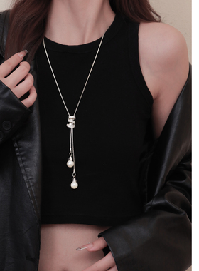 Z小姐高级感珠珠螺旋毛衣链女