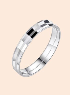 情侣款戒指925纯银简约情侣