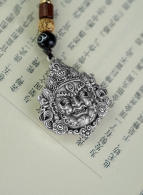 足银999黄财神吊坠纯银钥匙扣手把件包汽车手机银挂件挂饰礼物