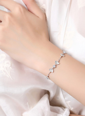 925纯银银杏叶手链森系女金宏宇