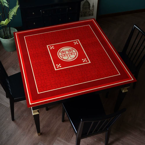 Red Hi -Style Tablecloth Fang -Восемь бессмертного столового стола Ткань ткань махджонг на столовой подушка высокий уровень