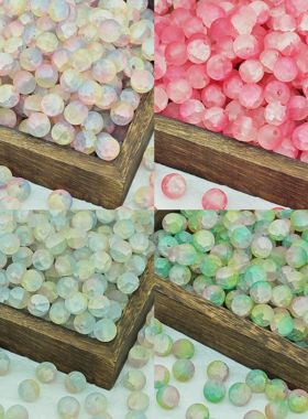 10mm磨砂月球琉璃珠玉碎玻璃散珠子diy手工串珠手链项链饰品材料