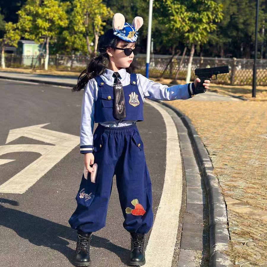 男女童套装疯狂动物城演出服朱迪演出服秋季兔子警官儿童cos服装,淘宝优惠券,粉丝福利购,淘宝优惠卷
