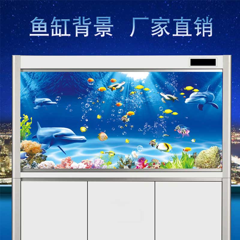 鱼缸背景贴纸定制海洋世界海底高清画水族箱壁纸防水免胶自粘外贴-图2