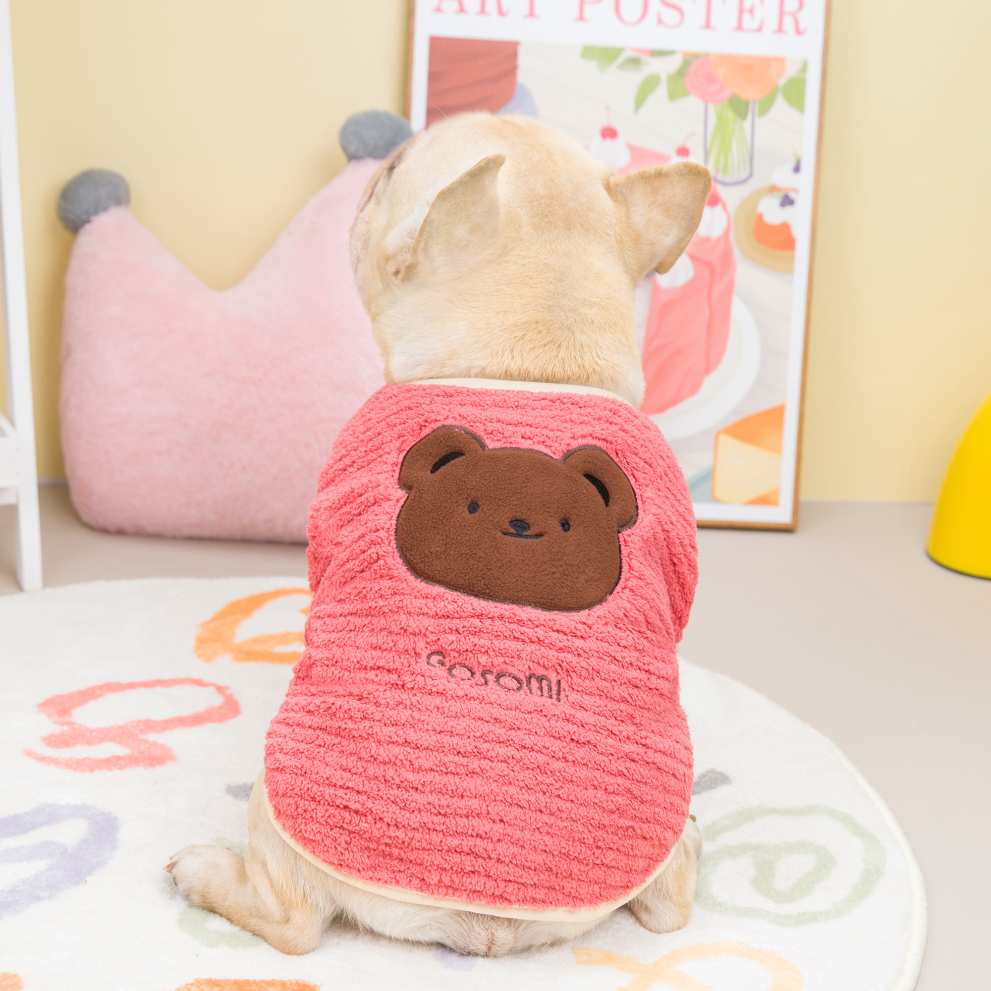 中型犬衣服冬装加厚法兰绒泰迪金毛斗牛狗法斗睡衣英斗巴哥八哥 - 图3