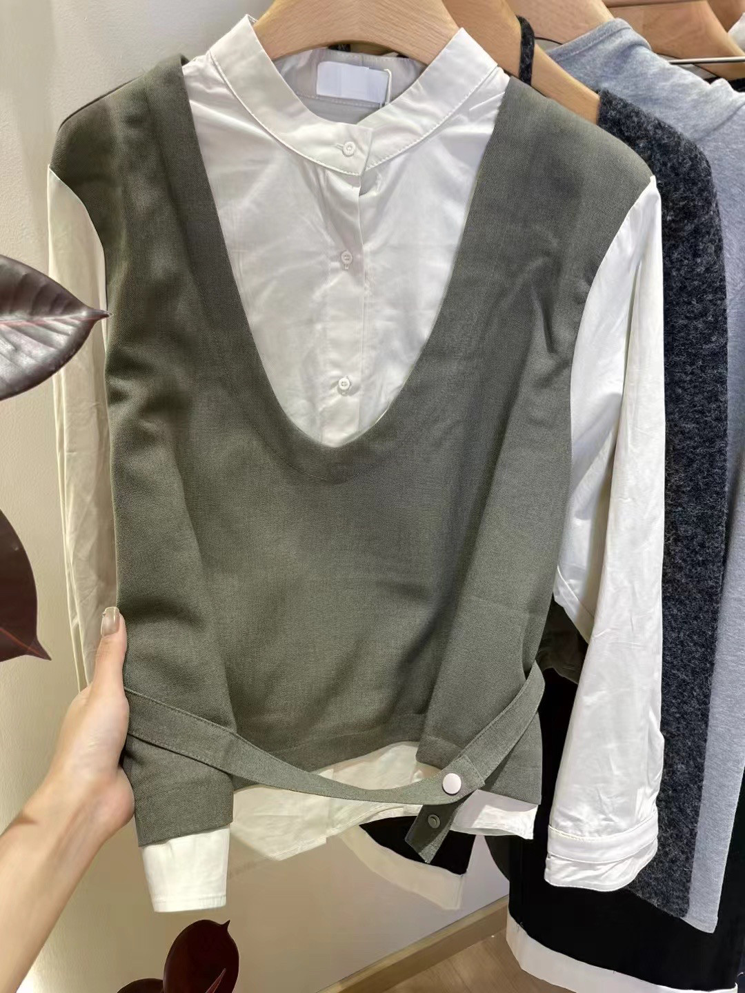 也会晚～日韩百搭休闲衬衫短袖针织半身裙长裙甜美淑女连衣裙