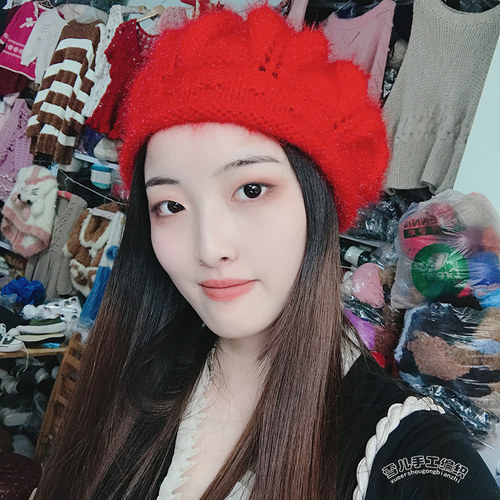 冬季雪儿手工编织亮丝马海毛一叶知秋钩花帽成品材料包送视频教程 - 图2