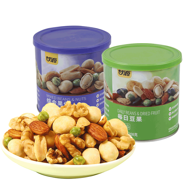 甘源每日豆果综合果仁208g罐装核桃 秋和食品混合坚果
