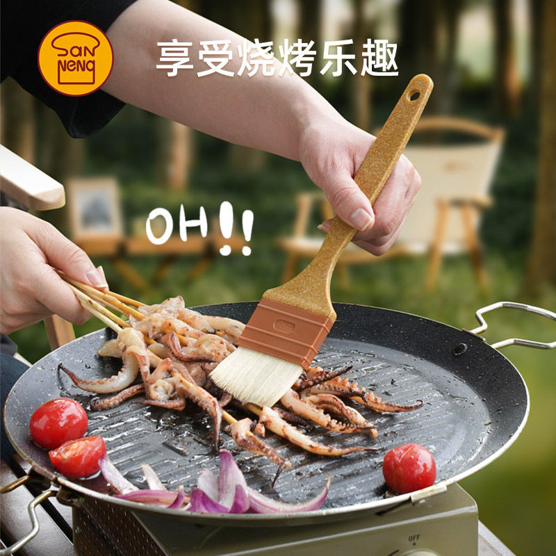 三能羊毛刷塑木柄直形蛋黄酥月饼刷油刷蛋液刷酱厨房烘焙烧烤刷子,淘宝优惠券,粉丝福利购,淘宝优惠卷